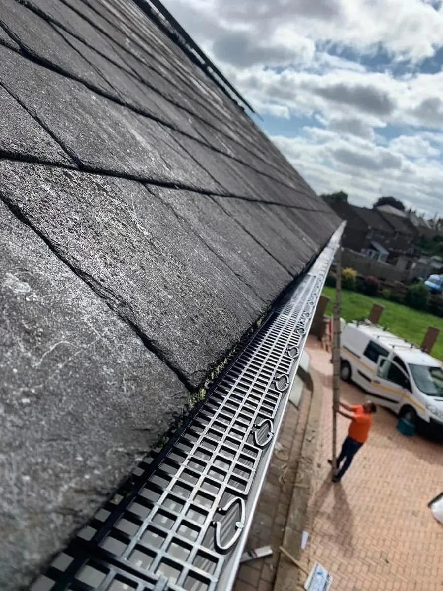 Gutter guard fitted on a slate roof in Dartmouth